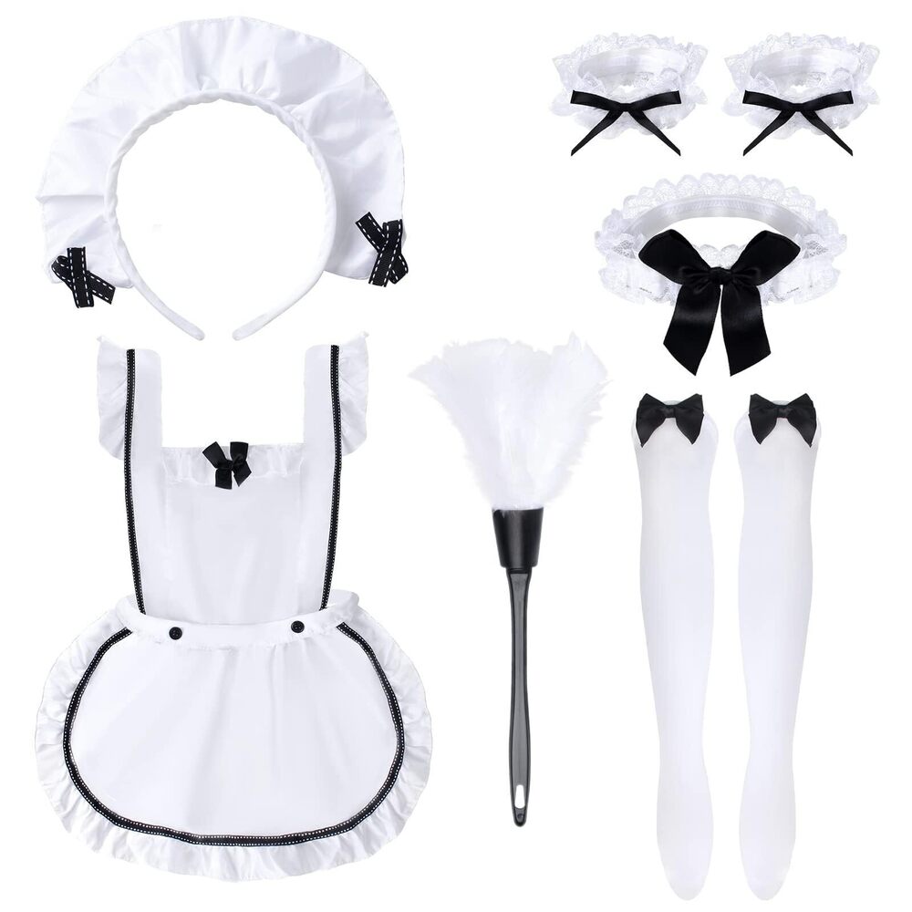 7215 French Maid Costume Accessories Kit Anime Cosplay Dress Apron